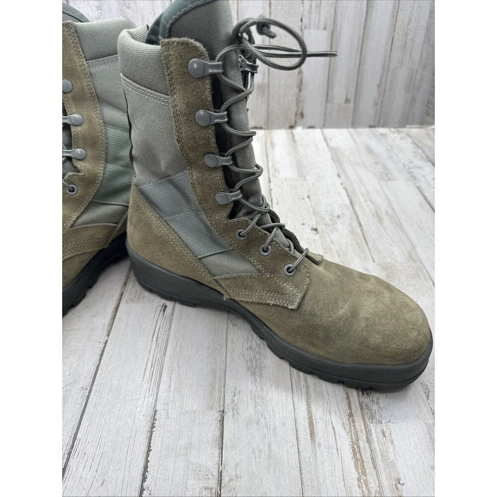 Men's 10 W UFCW Sage Green Suede Leather Flight Military Boots Combat USA Made